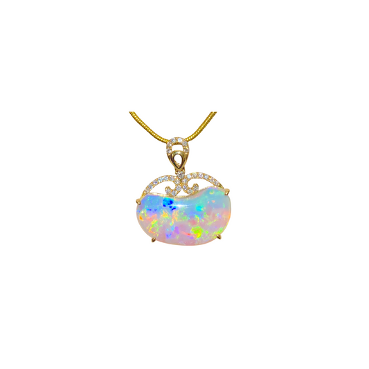 Yellow Gold Crystal Opal Pendant (241500)