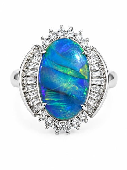 Black Opal Ring set in Platinum 241578