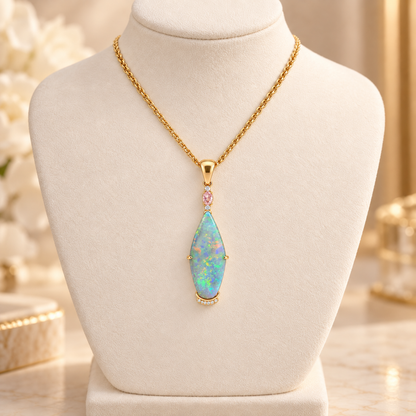Argyle Pink Diamond and Black Opal Pendant 241863