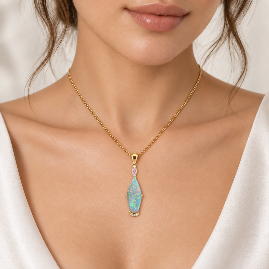 Argyle Pink Diamond and Black Opal Pendant 241863