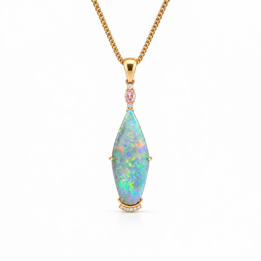 Argyle Pink Diamond and Black Opal Pendant 241863