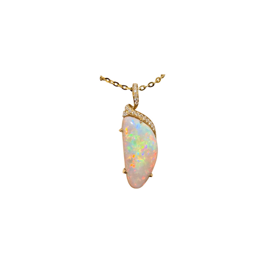 Yellow Gold Black Opal Pendant (241877)