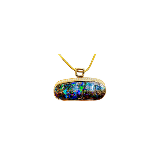 Yellow Gold Boulder Opal Pendant (241944)