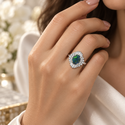 Black Opal Ring 241986