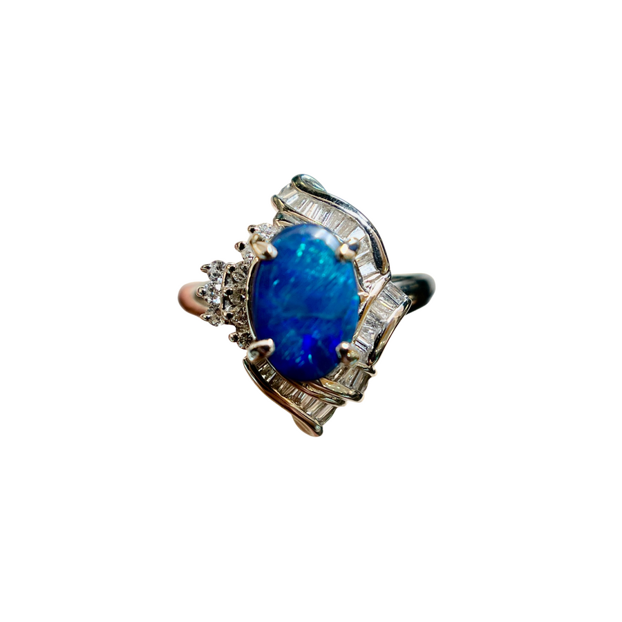 Platinum Black Opal Ring (241989)