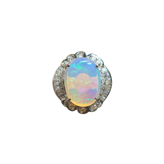 Platinum Crystal Opal Ring  (241990)