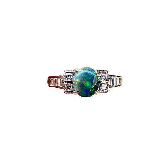 Platinum Black Opal Ring (241998)
