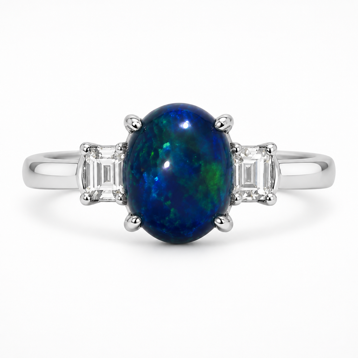Platinum Black Opal Ring (242001)