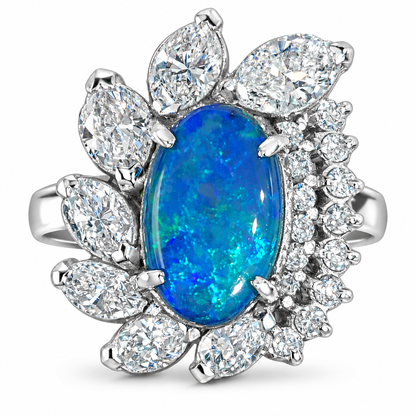 Platinum Black Opal Ring (242010)