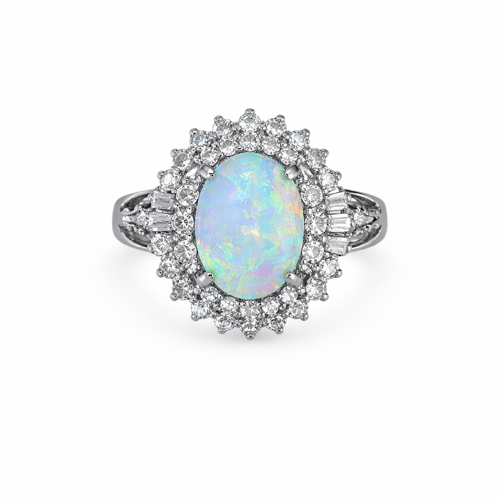 Platinum Australian Crystal Ring (242011)