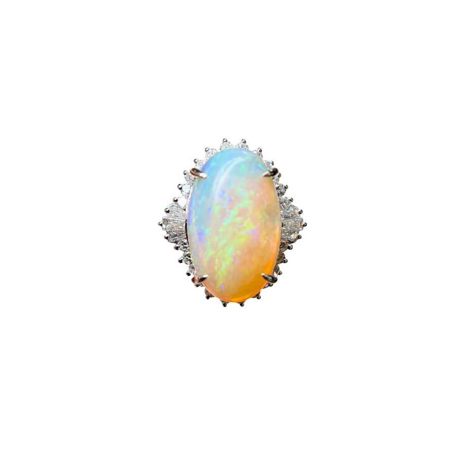 Platinum Crystal Opal Ring (242019)