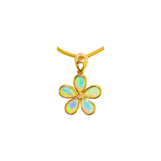 Yellow Gold Crystal Opal Pendant (242072)