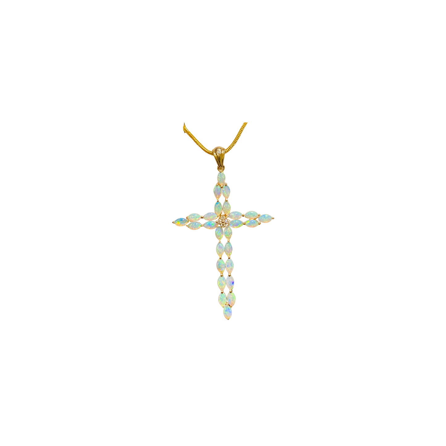 Yellow Gold Crystal Opal Pendant (242168)