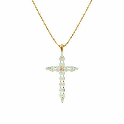 Crystal Opal Cross Pendant 242168