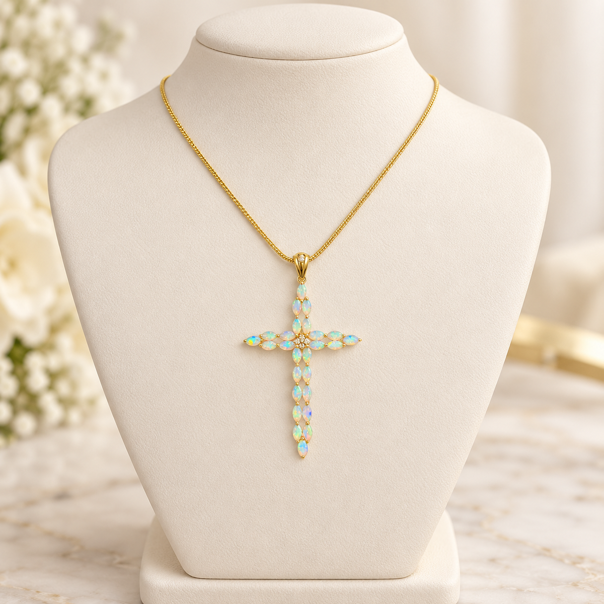 Crystal Opal Cross Pendant 242168