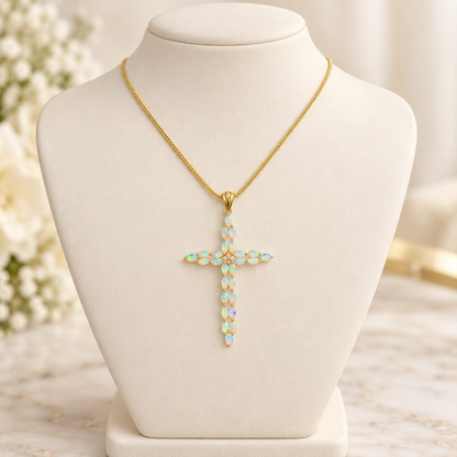 Crystal Opal Cross Pendant 242168