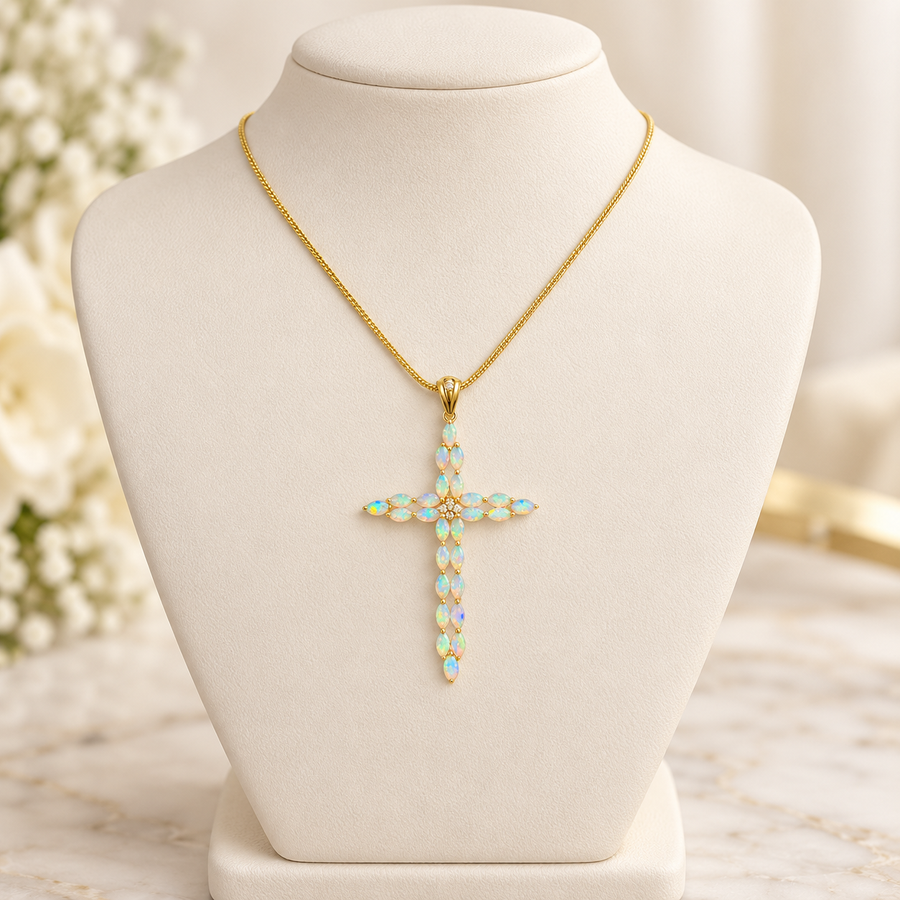 Crystal Opal Cross Pendant 242168