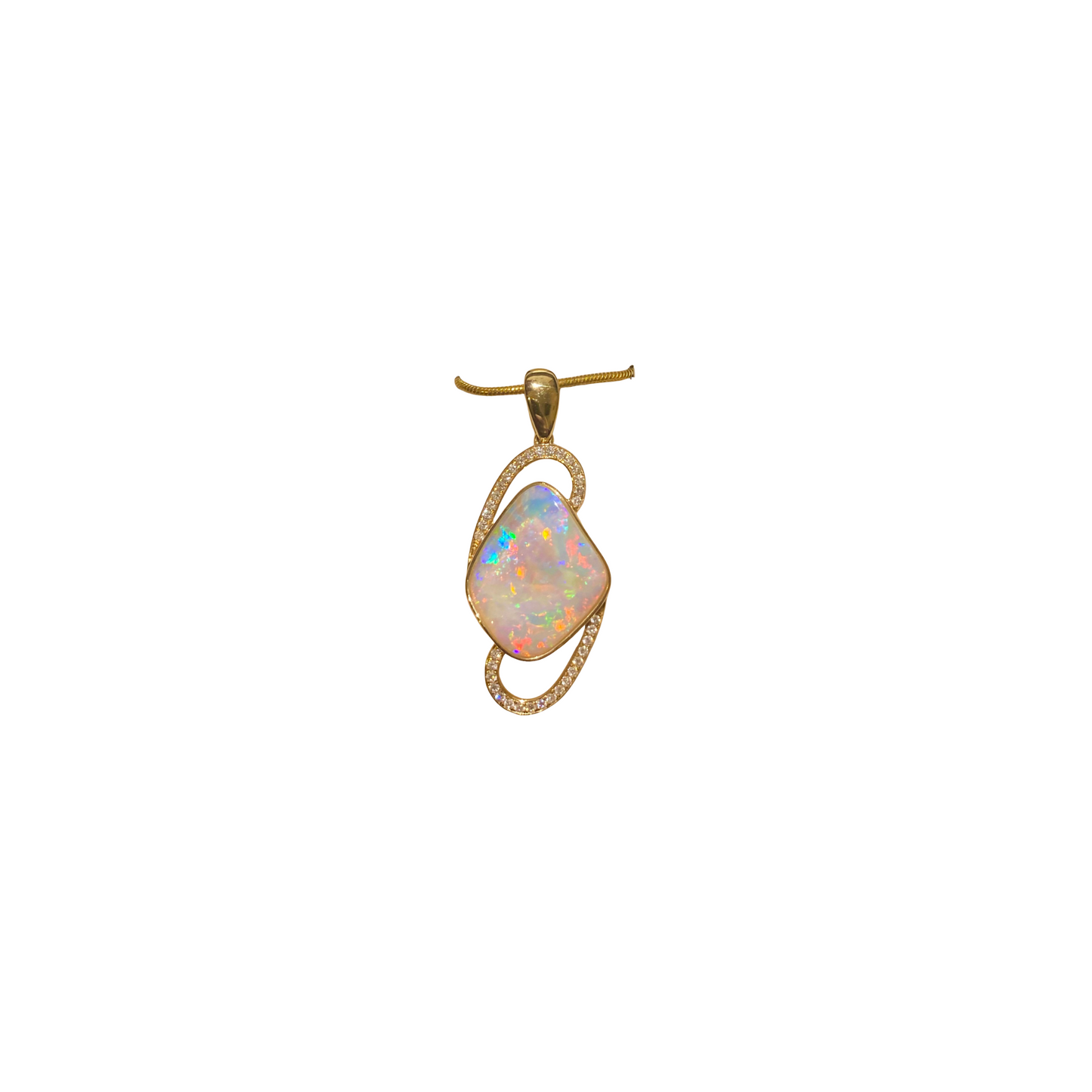 Yellow Gold Crystal Opal Pendant (250014)