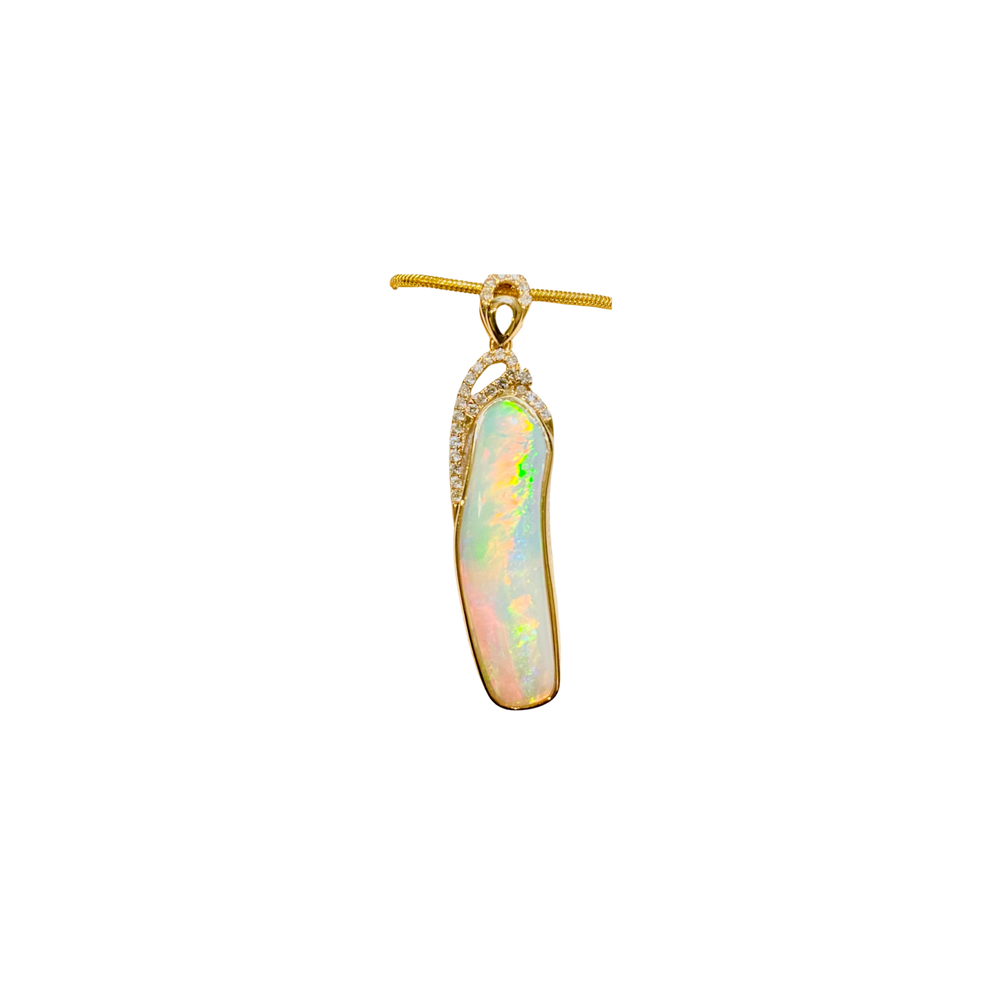 Yellow Gold Crystal Opal Pendant (250018)