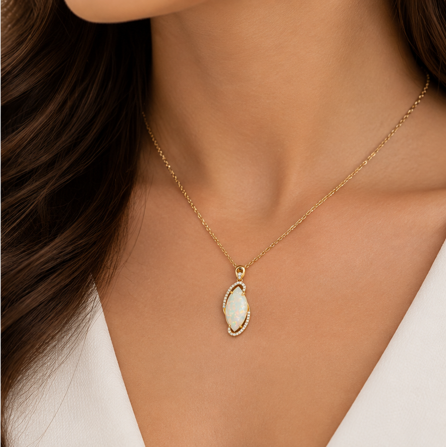 White Opal Pendant 250425