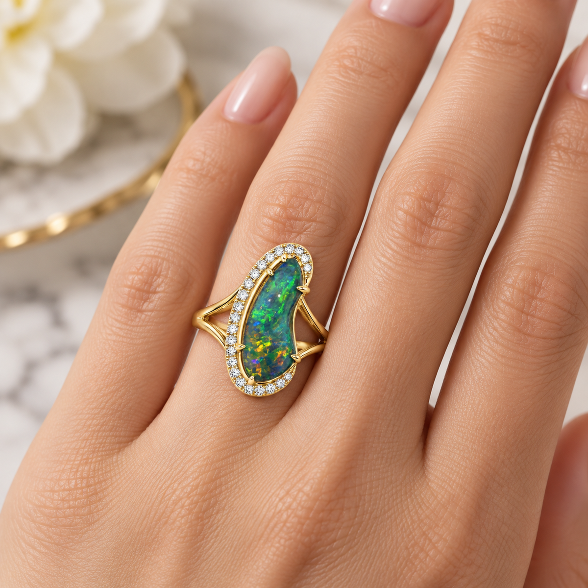 Black Opal Ring 256118