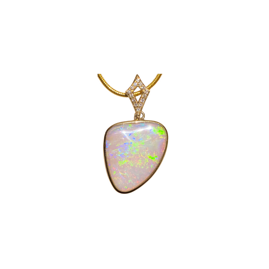 Yellow Gold Crystal Opal Pendant (256130)