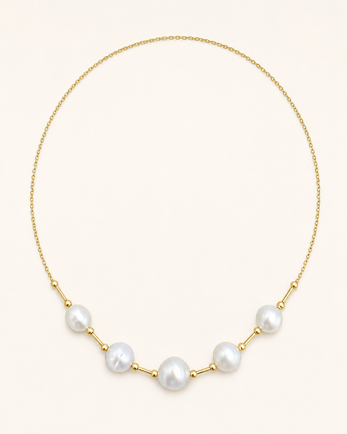 14K Yellow Gold White South Sea Pearl Strand 8.7mm–11.4mm 260007