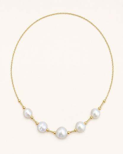 14K Yellow Gold White South Sea Pearl Strand 8.7mm–11.4mm 260007