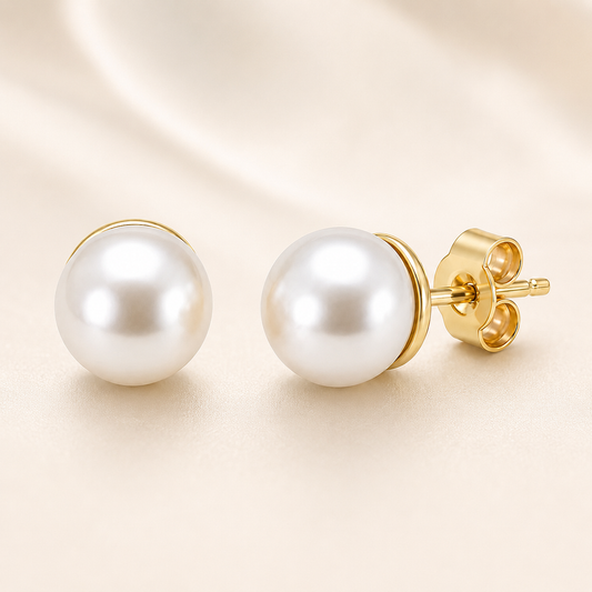 Akoya Pearl Earrings 18K Yellow Gold  8.0–9.0mm
