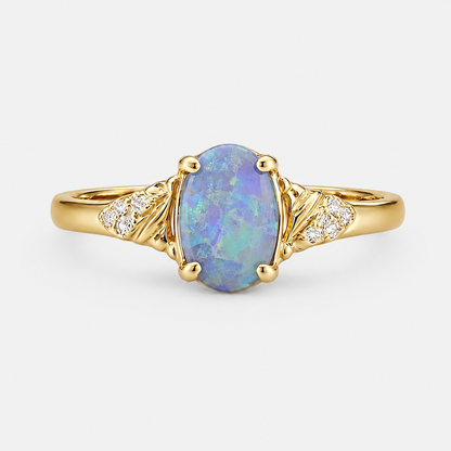 Black Opal Ring set in 18K Yellow Gold 265450