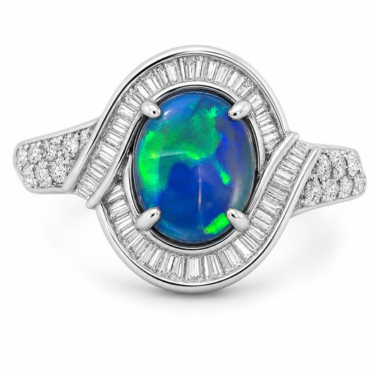 Black Opal Ring set in Platinum 265466