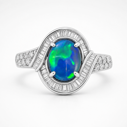 Black Opal Ring set in Platinum 265466