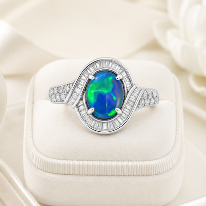 Black Opal Ring set in Platinum 265466