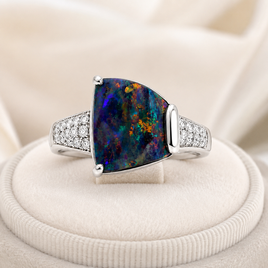 Boulder Opal Ring set in Platinum 265471