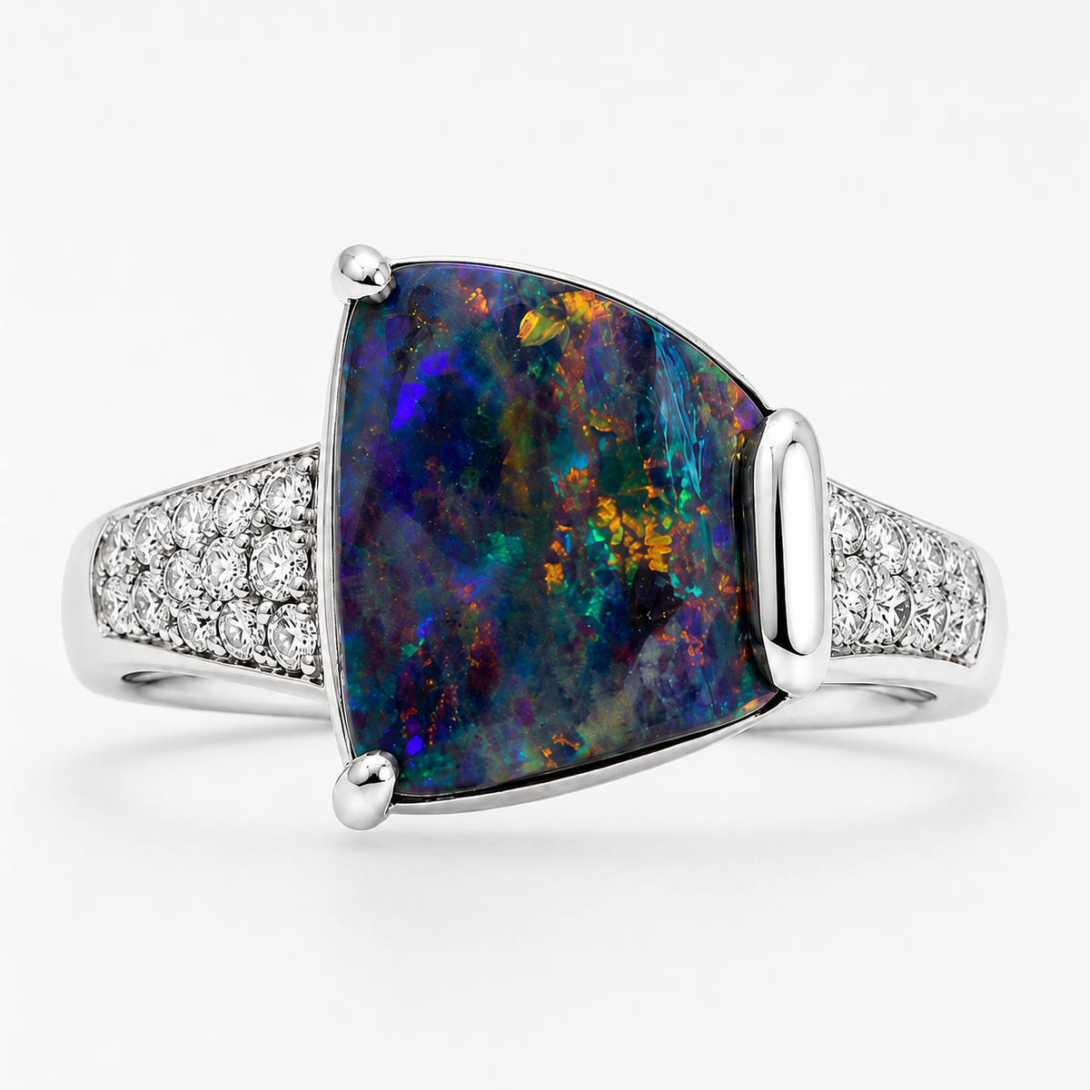 Boulder Opal Ring set in Platinum 265471