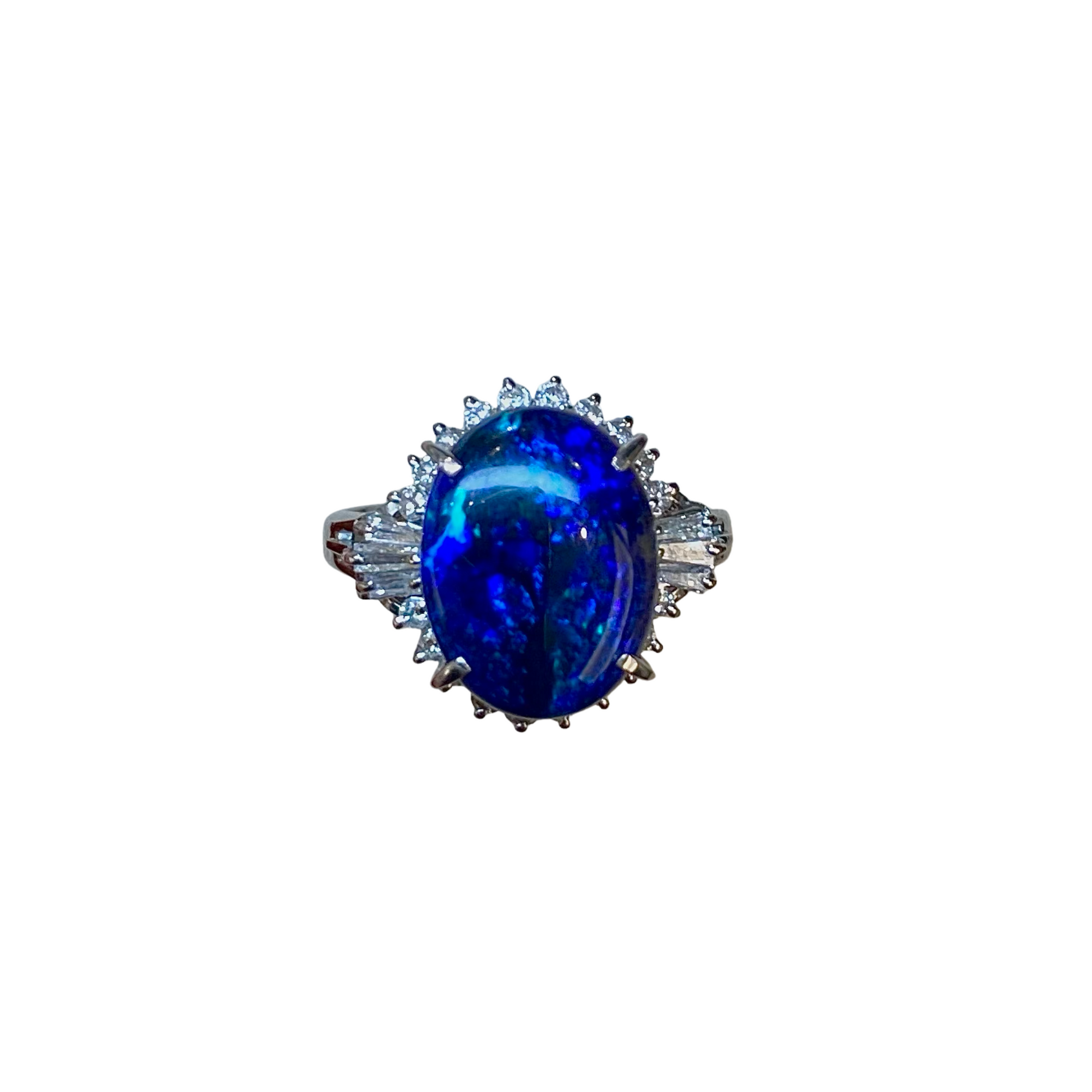 Platinum Australian Black Opal Ring – Cove Jewellery