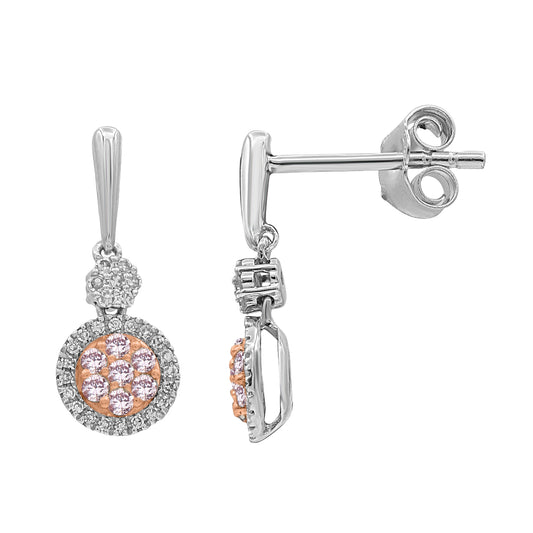 White Gold Argyle Pink Diamond Earrings - 461137-A-FNP