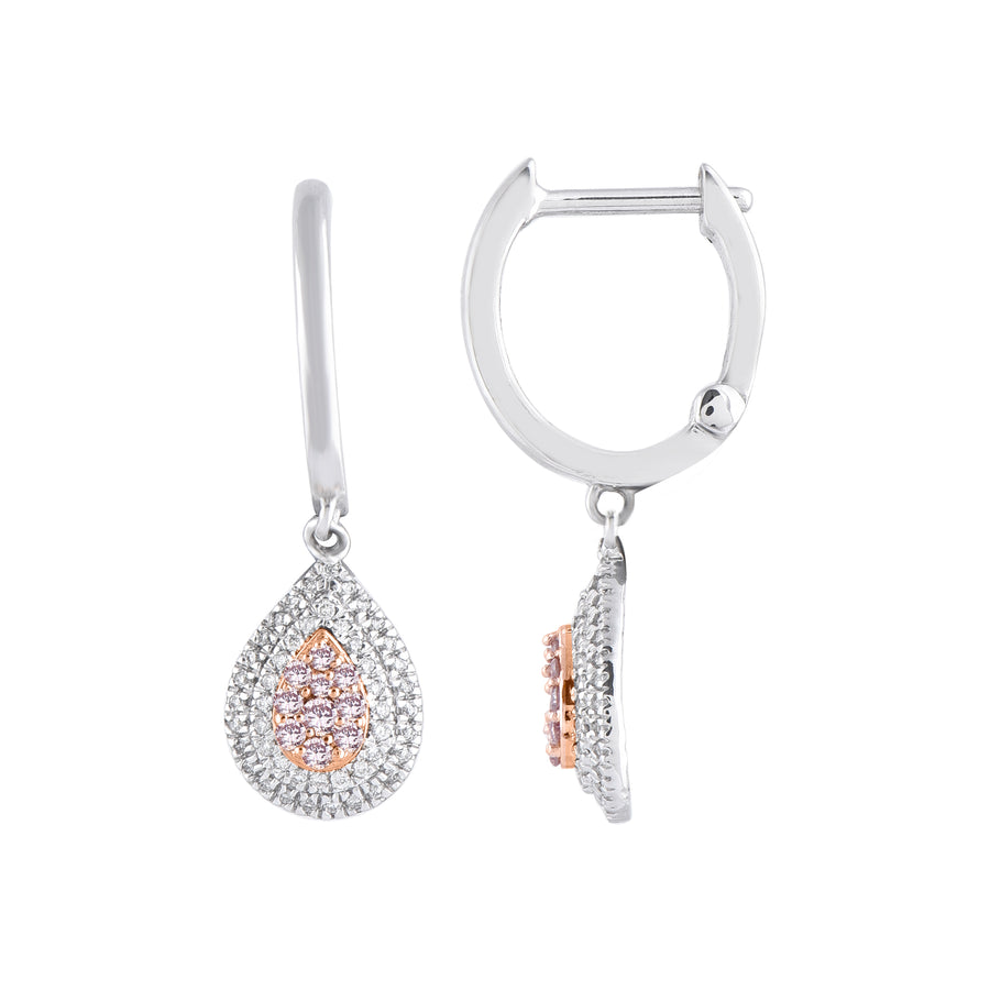 White Gold Argyle Pink Diamond Earrings - "Cherub"