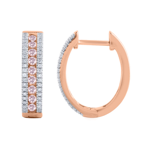 Rose Gold Argyle Pink Diamond Earrings - 861996-FNP