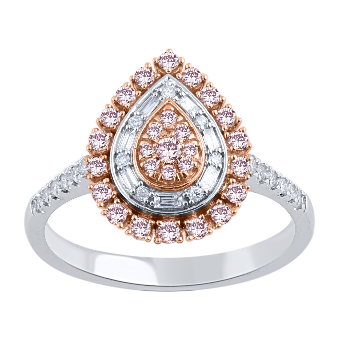 White Gold Argyle Pink Diamond Ring - "Luminaire"