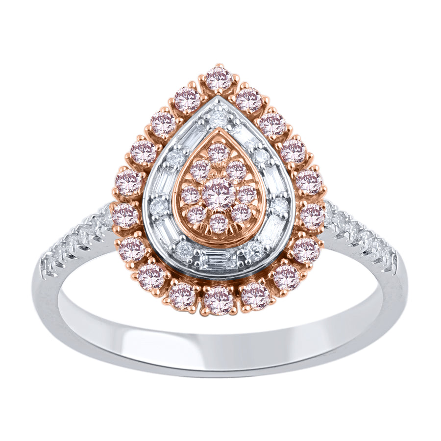 White Gold Argyle Pink Diamond Ring - "Luminaire"