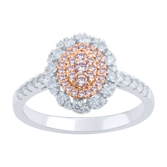 White Gold Argyle Pink Diamond Ring - "Bellevue"