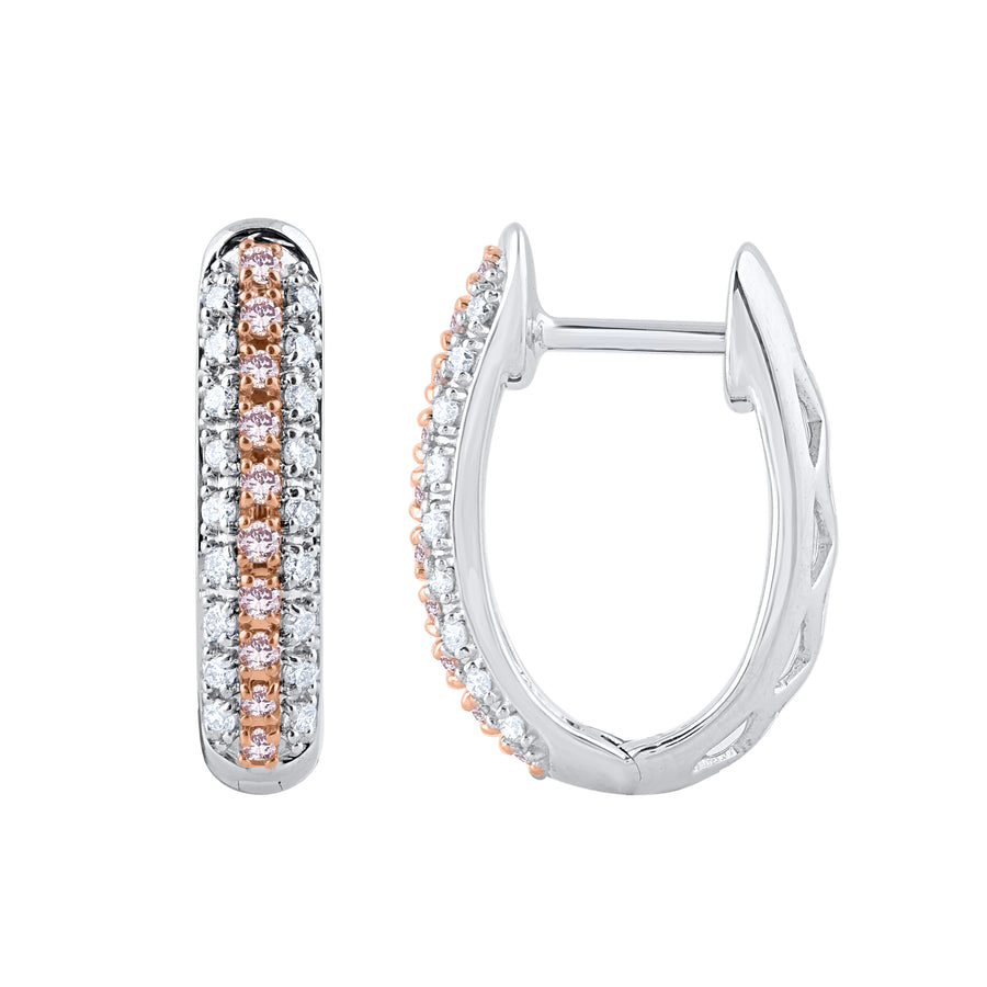 White Gold Argyle Pink Diamond Earrings - "Seraphic"