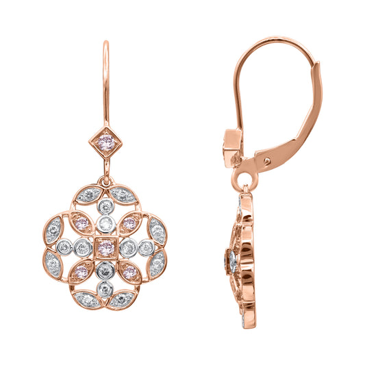 Rose Gold Argyle Pink Diamond Earrings - 961566-A-FNP