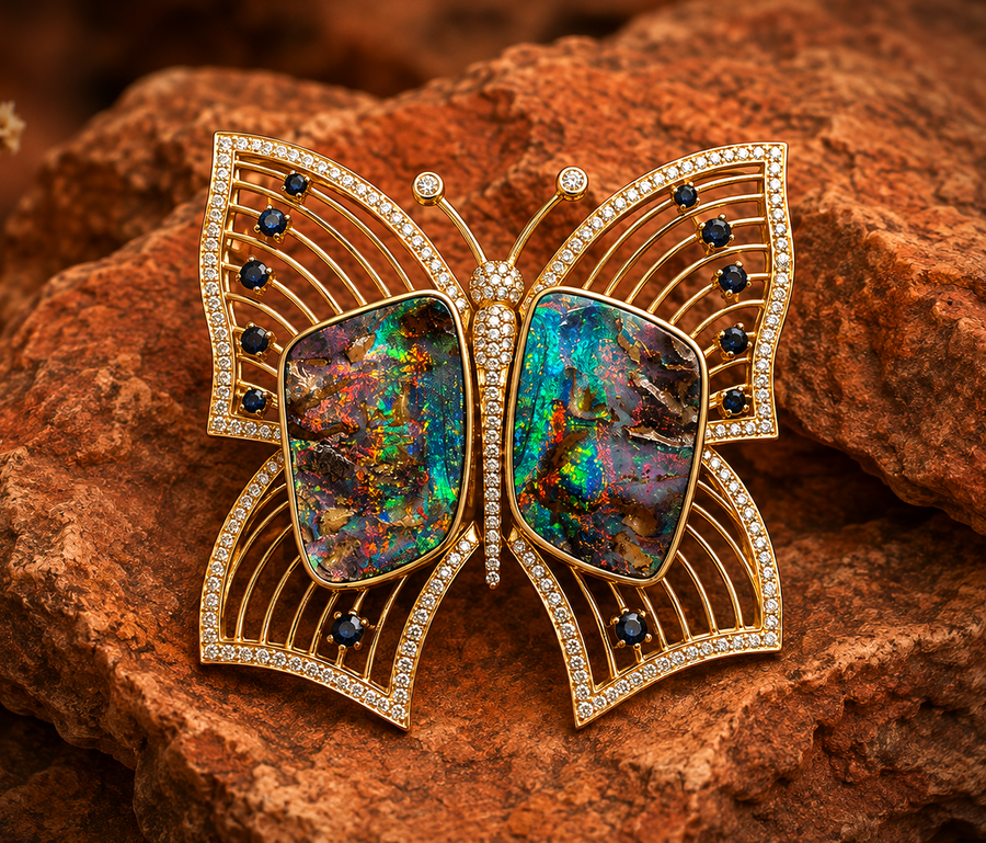 18K Gold Brooch 2.30CT Diamonds 266800