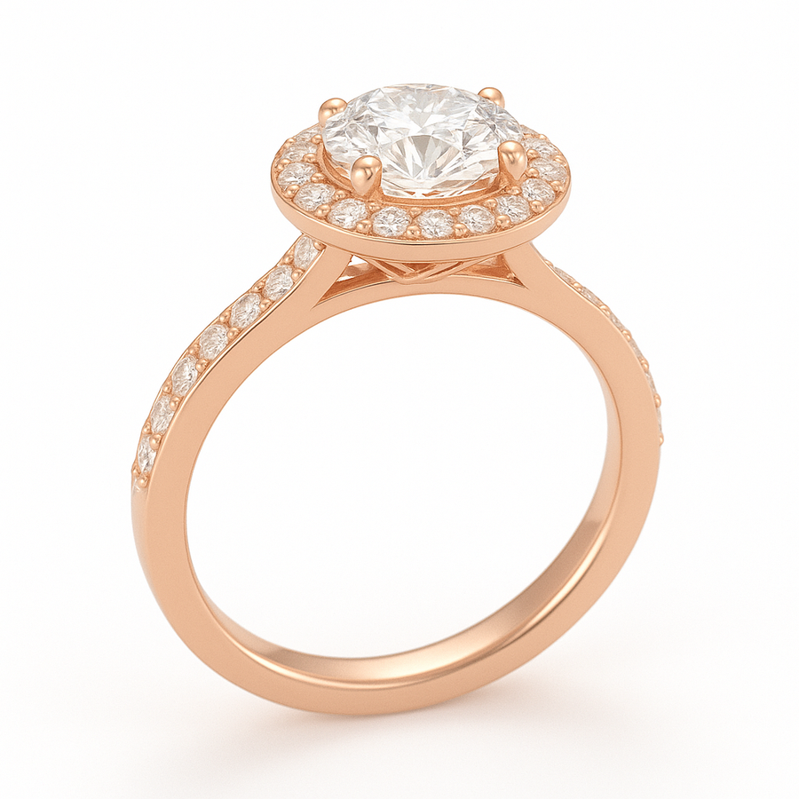 'Celestial Halo' Bespoke Diamond Engagement Ring