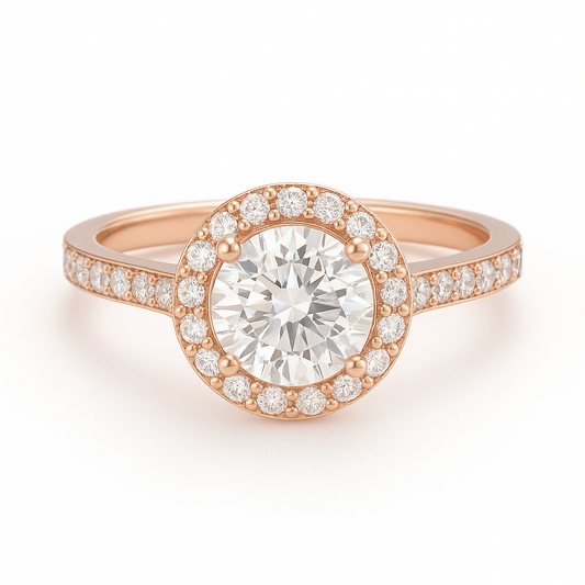 'Celestial Halo' Bespoke Diamond Engagement Ring