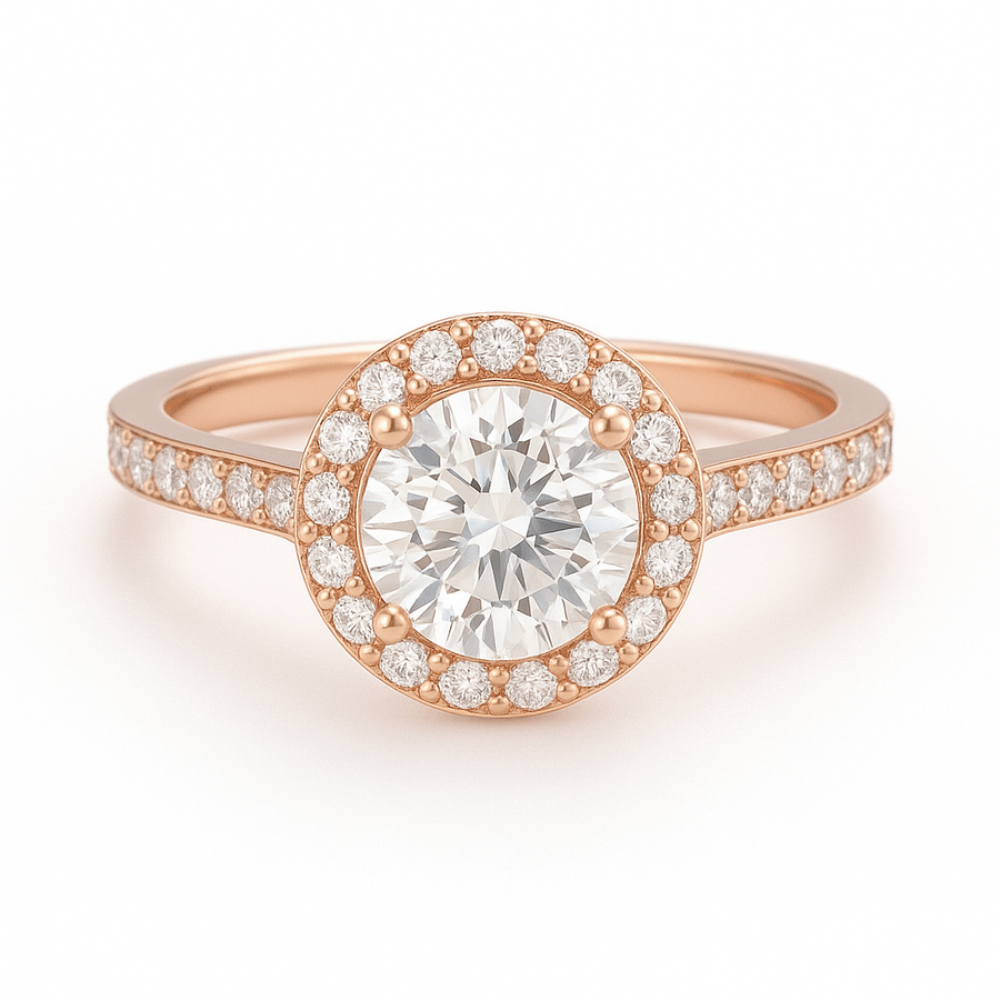 'Celestial Halo' Bespoke Diamond Engagement Ring