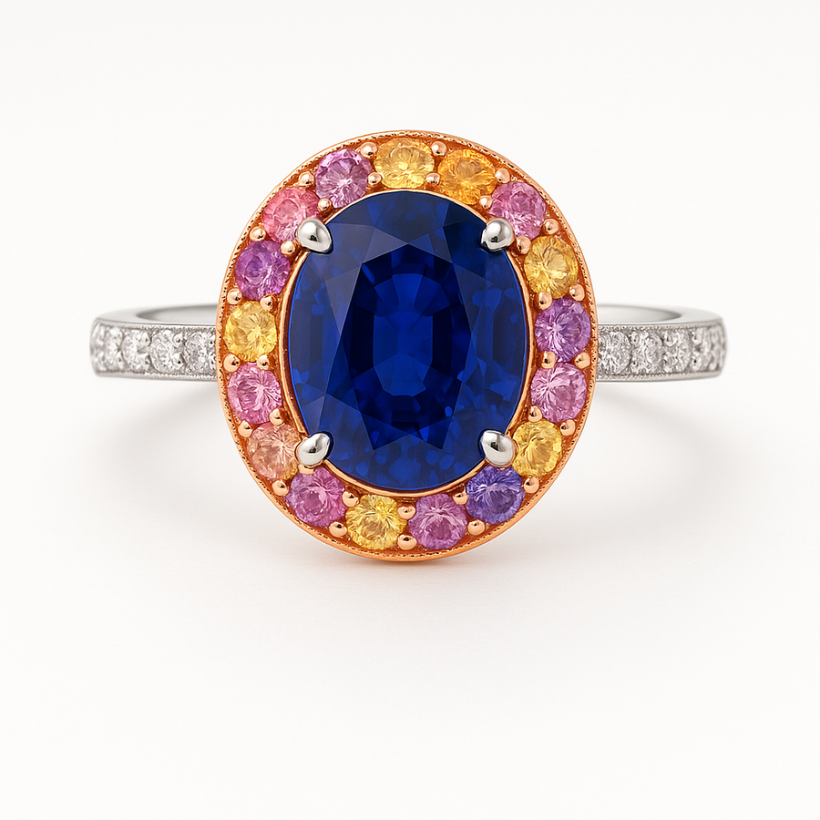 'Celestial Harmony' Sapphire Engagement Ring