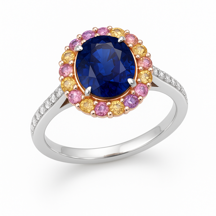 'Celestial Harmony' Sapphire Engagement Ring